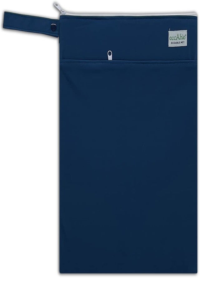 Ecoable Wet Dry Bag: 12x14 Travel Organizer for Diapers, Toiletries, Laundry, Beach, Pool, Stroller, Dirty Gym Clothes, Swimsuits (Navy Blue) - Image 1